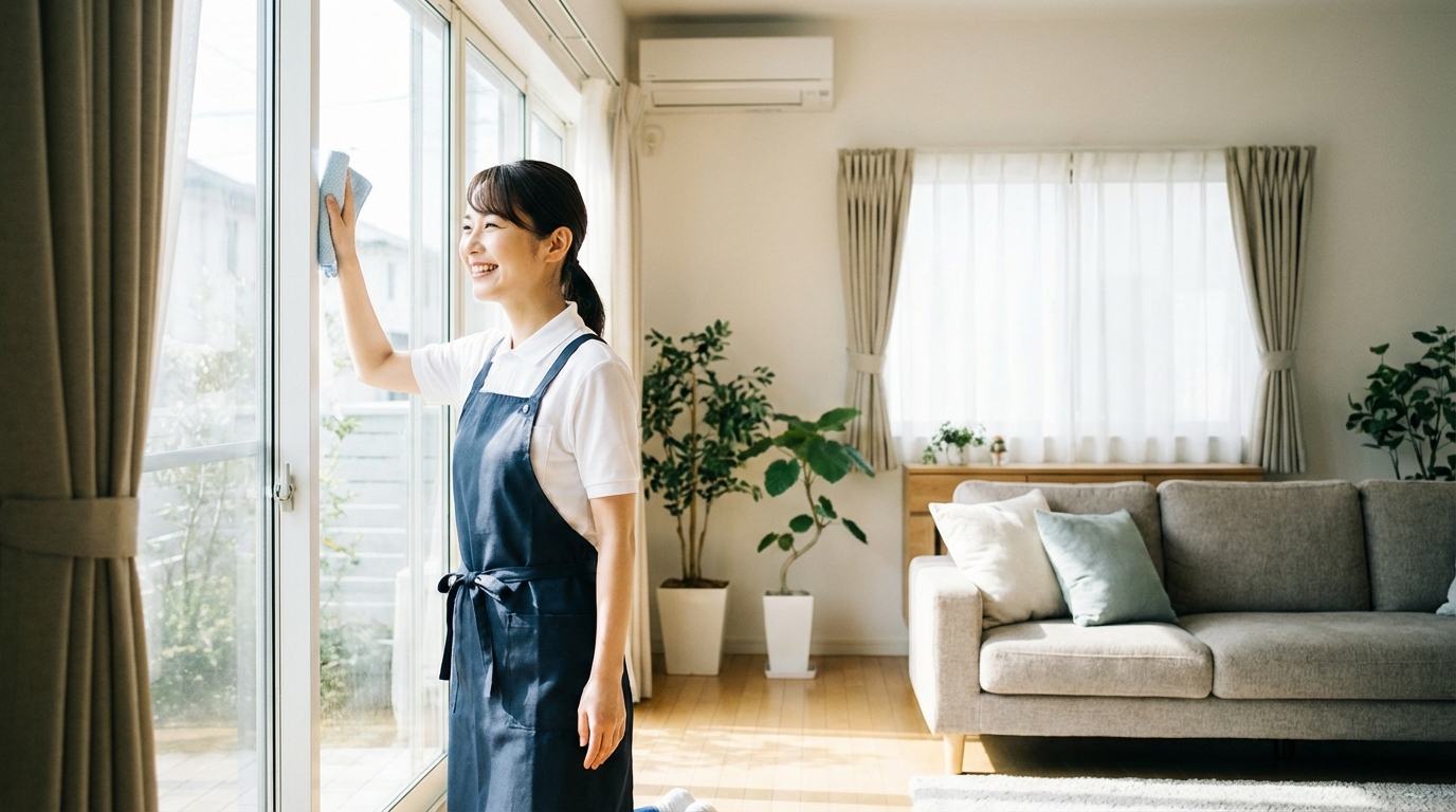 ハウスクリーニングスタッフが掃除している様子